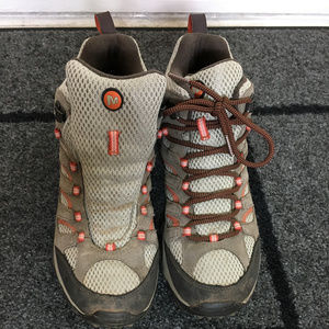 Merrell Hiking Boots Womens 10.5 Tan Beige Leather